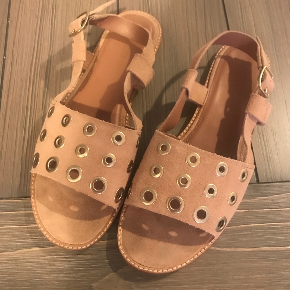 J. Crew Suede slingback sandals w/ grommet sz 9.5